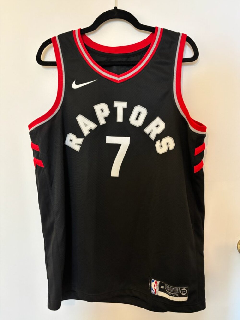 Toronto Raptors Nike Swingman Kyle Lowry Black Jersey #7 Men Size 48-Large